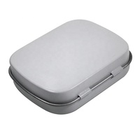 Boîte en fer blanc rectangulaire personnalisable de qualité alimentaire, format poche, mini, pour menthe, avec distributeur en plastique, en matériaux recyclés, pour bonbons et artisanat