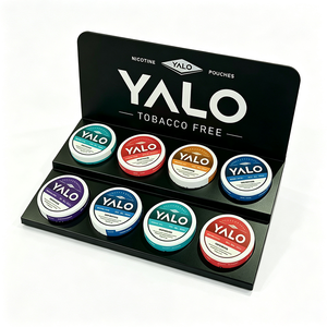 YALO Nicotine Pouches Display Rack 6-<b>Shelf</b> 2-Tier Vertical <b>Stand</b> Pre-Assembled Plastic <b>Shelf</b> Modern Style Glossy Finish - Product Image 4