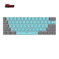 Royal Kludge RK RK61 oem keyboard komputer retro seperti mesin tik, custom hitam dan merah, set keycap double shot oem pbt