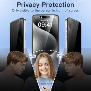 Exhaus-Protector de pantalla antiespía con pegamento completo automático, vidrio templado de privacidad para <span class=keywords><strong>iPhone</strong></span> 16 5 14 13 Mini 12 Pro <span class=keywords><strong>11XS</strong></span> XR 8 Plus - Product Image 3