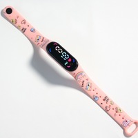 Jam Tangan Elektronik Anak Kartun Logo Kustom 2025 Animasi LED Jam Tangan Elektronik Anak Tahan Air Gelang Sentuh