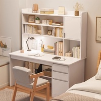 Bureau d'ordinateur avec étagère intégrée, table moderne et simple, idéale pour la maison, bureau d'étude pour étudiants, bureau d'écriture pour collégiens