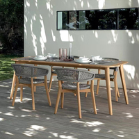 Jardin extérieur loisirs café vigne ensemble chaise de salle à manger meubles en bois massif