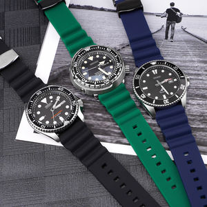 Correa de Reloj de Silicona Impermeable de Primera Calidad de 20 mm y 22 mm con Hebilla Plateada, Apta para Relojes de Buceo Sek 007 - Product Image 4