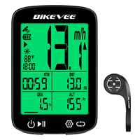 Bikevee GPS Komputer Sepeda 2.4 Inci Lampu Latar Hijau ANT IPX7 Speedometer Digital Tahan Air Dudukan Stang Sepeda
