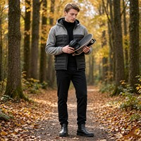Veste Rembourrée Homme Capuche Polyester Coupe-Vent Hiver Logo Personnalisé