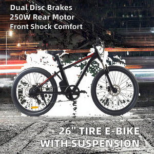 Bicicleta Eléctrica de Montaña de 26 Pulgadas con Cuadro de Aluminio, Motor en el Buje Trasero, Batería de Litio, Suspensión Delantera, Bicicleta Deportiva Urbana - Product Image 2