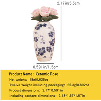 Miniature alimentaire jouet, modèle miniature de vase à roses en argile 12 points, pour maison de poupée Ob11 12 points