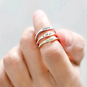 Modische Personalisierte Namensringe aus Edelstahl Goldplattiert – Verlobungsringe für Damen und Schmuck - Product Image 3
