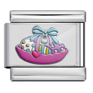 <b>Sweet</b> Romantic Wedding Party Design Italian Modular Stainless Steel DIY Elastic <b>Bracelet</b> Jewelry Women's Cartoon Ice Cream Theme - Product Image 3
