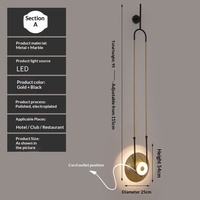 Lampe murale LED en fer de style nordique de luxe pour salon, chambre à coucher, couloir avec abat-jour en verre, lumière chaude 3000K