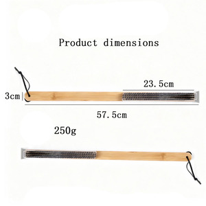 Brosse pour four à pizza avec manche en bois et poils en acier inoxydable, brosse de nettoyage pour four à pizza lavable au lave-vaisselle, accessoires pour four à pizza - Product Image 6