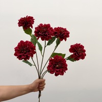 Bunga Dahlia Sutra Sentuhan Asli Buatan Tangan Realistis Tahan Air Multiwarna Dekorasi Pernikahan Rumah