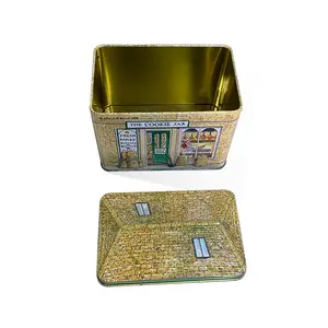 Wholesale custom house shaped food grade small metal mini mint candy tin box container