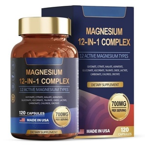 Gomitas de Magnesio Complejo 12 en 1 Sin GMO, Apoya la Salud del Sistema Nervioso y Ósea, Cápsulas de Glicinato de Magnesio - Product Image 1