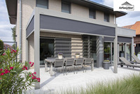Cadre en aluminium DIY Motorisé Bioclimatique Pergola Kitset Télécommande ECO Friendly UV Protection Sunshading Louvres Powder Rot