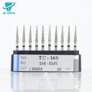 หัวตัดฟันเคลือบเพชรรูปเข็ม-10ชิ้น/กล่อง, ก้านสแตนเลส1.6มม. สำหรับการตัดฟัน - Product Image 2