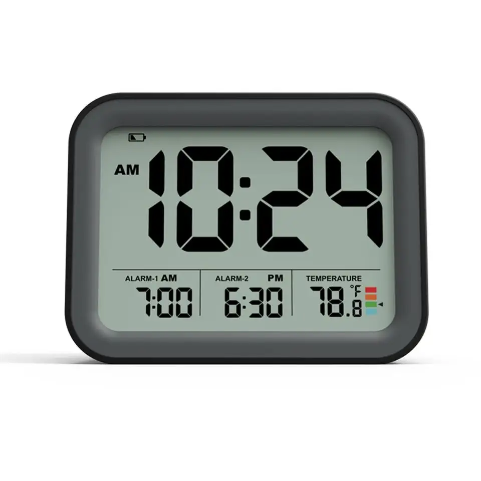 Battery Operated Workdays/Weekends Dual Smart Alarm Table Digital Alarm Clock