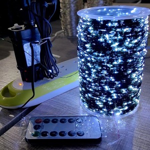 Dây đèn trang trí Giáng sinh điều khiển từ xa xuyên biên giới, hình sao toàn bầu trời, dây đồng xanh, vòng hoa trang trí, đèn sao mây tre đan - Product Image 3