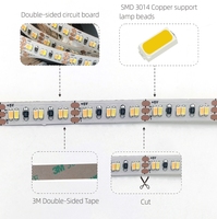Venta al por mayor DC5V 3014 SMD 8mm PCB 240LEDs/M atenuador de tira de LED flexible de dos colores/tiras inteligentes