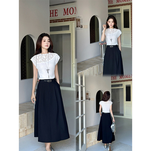 <span class=keywords><strong>Blusa</strong></span> Casual <span class=keywords><strong>Negra</strong></span> <span class=keywords><strong>sin</strong></span> Mangas con <span class=keywords><strong>Cuello</strong></span> Redondo y Ribete de Encaje para Mujer - Product Image 5