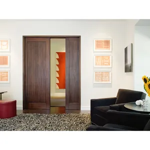 Solid wood pocket door only occupies the thickness of the wall does not occupy the indoor space and saves space