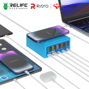 Chargeur GaN multi-ports RELIFE RL-304R 260W haute puissance avec écran tactile couleur <span class=keywords><strong>LCD</strong></span> et conception de dissipation thermique sans fil QI 15W pour la réparation de téléphones - Product Image 2