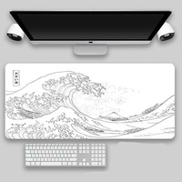 Noir et blanc japon Art grandes vagues tapis de souris jeu bureau ordinateur tapis de souris Xxl 1000X500X3MM étanche