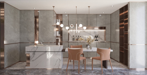 Isla de cocina de <span class=keywords><strong>piedra</strong></span> sinterizada 1200x2700 <span class=keywords><strong>Piedra</strong></span> sinterizada 3mm Paredes de placa de roca de carbono Losas de <span class=keywords><strong>piedra</strong></span> sinterizada - Product Image 2