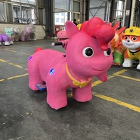 Animiertes Rosa Pony Elektrisches Reitspielzeug mit Fernbedienung, Musik & Lichtern für Kinder - Für Innen- und Außenbereich, Einkaufszentren & Schulen