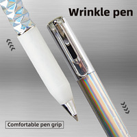 Nouveauté : Stylo rétractable élégant à motif diamant géométrique, à séchage rapide, anti-stress, neutre, 0,5 mm