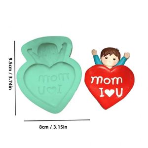 Moule à gâteau en silicone série Fête des Mères pour la cuisson de bonbons et de chocolats, résistant au four, décoration de bord de gâteau d'anniversaire, qualité alimentaire - Product Image 5