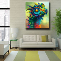 Peinture au diamant tête de dragon colorée Ever Moment, décoration d'intérieur ASF748