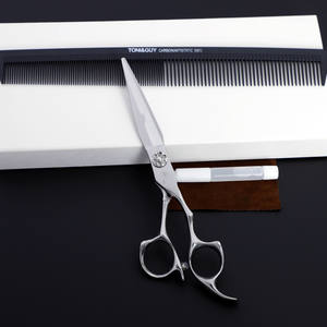 กรรไกรตัดผมใบมีดสีแดง 6.0 นิ้ว กรรไกรซอยผม กรรไกรตัดผมแบบแบน สำหรับคนถนัดขวา สแตนเลส 440C อุปกรณ์ช่างตัดผมมืออาชีพ - Product Image 2