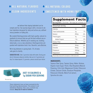 เยลลี่บลูราสเบอร์รี่สำหรับผู้ใหญ่ผสมครีเอทีนเพื่อพลังงานและความชุ่มชื้น - สูตรเพิ่มความทนทานของกล้ามเนื้อ ส่วนผสมที่สะอาด - Product Image 2