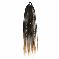 Queue de cheval élastique perlée mate pour femme, extension de cheveux tressée en corde de couleur bohème