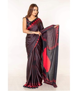 Sari en soie pure élégant avec broderie riche en fils dorés, tenue ethnique indienne intemporelle pour mariages, fêtes et réunions familiales - Product Image 1