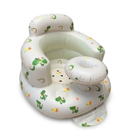 Siège de sol gonflable portable en PVC pour bébé, motif dinosaure, chaise d'apprentissage pour nourrisson, pour le bain, l'alimentation, les jeux intérieurs et extérieurs, doux