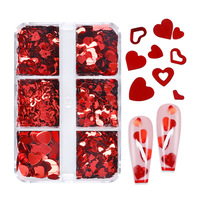TSZS paillettes saint valentin ongles paillettes 3D holographique Nail Art paillettes Saint Valentin conception coeur rouge ongles paillettes