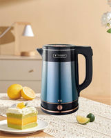 Vente chaude appareil de cuisine pour l'eau bouillante thé sécurité qualité couleur bouilloires électriques acier inoxydable mécanique Tiffany 220