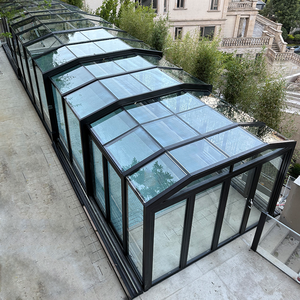 Couverture de <span class=keywords><strong>piscine</strong></span> de pare-brise de dôme de boîtier en verre moderne de vente directe d'usine pour piscines de cour de parc de villa - Product Image 3