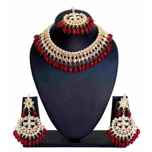 Collier ras du cou Kundan du fabricant indien plaqué or en acier inoxydable fêtes de mariage forme personnalisée tenue de mariée en vrac - Product Image 1