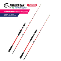 Joran Pancing Air Asin 1.5m 1.68m 1.8m 1.5 Seksi 30-200g Spinning Casting Rod Serat Karbon Solid Keramik Guide Joran Boat untuk Ikan Besar