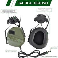 Helm Taktis ClrfZebr dengan Headset 4-in-1 Penutup yang Dapat Disesuaikan HIJAU Unisex untuk Airsoft Cosplay Perlengkapan Militer