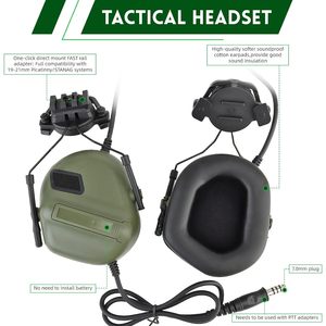 Casque tactique ClrfZebr avec casque audio 4-en-1, housse réglable VERT unisexe pour Airsoft, Cosplay, équipement militaire - Product Image 4