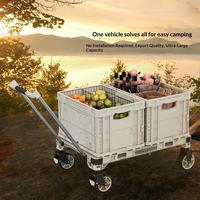 Chariot de transport multifonctionnel WZ TC-65 avec roues pivotantes en PP, chariot de bureau grande capacité à deux paniers pour le camping