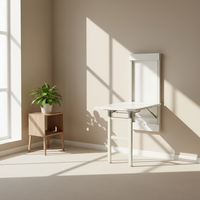 Table à manger pliante murale moderne en bois avec design à panneaux
