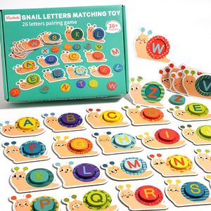 Juego de Rompecabezas de Madera con Letras del Alfabeto y Números en Forma de Caracol para Niños Preescolares, Tarjetas de Memoria Flash - Product Image 5