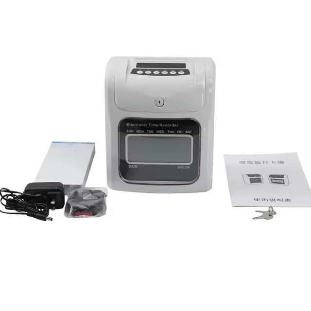 OEM Digital Attendance Time Recording Machine Punch Card Time Recorder with LED Display Time Clock