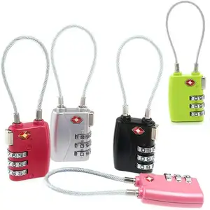 3 Digit Combination padlock Durable flexible TSA Travel Baggage Lock luggage lock tsa cable